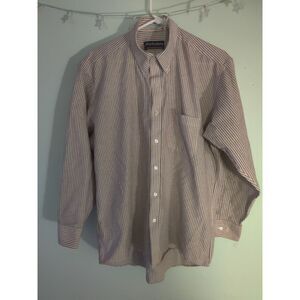 Manhattan Shirtmakers Men's Large Striped Button Up